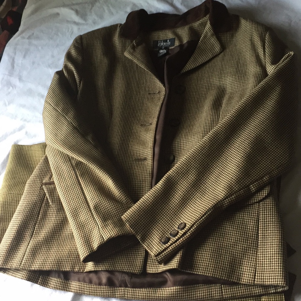 Plaid suit jacket blazer 14 P Vintage